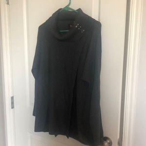 Dark grey layering sweater with cowl neck